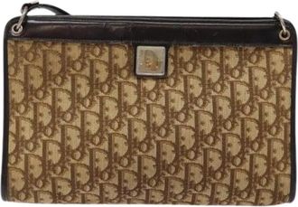 Dior Pre-owned Vintage Trotter Schoudertas - Dames - Vintage Clutch - Bruin - ONE Size - Leer - Vintage