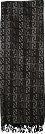 Fendi Accessoires, Dames, Zwart, ONE Size, Wol, Wool Scarf