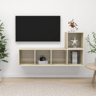 Berkfield Home 2 Piece TV Cabinet Set Sonoma Oak Engineered Wood in Brown