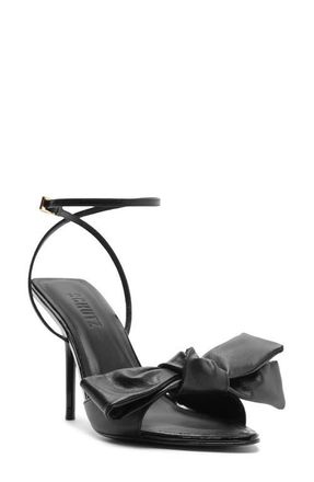 Schutz Elodie Bow Ankle Strap Sandal in Black at Nordstrom, Size 8.5