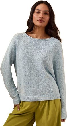 Celtic & Co. Silk Blend Boat Neck Sweater in Sky Blue at Nordstrom, Size X-Large