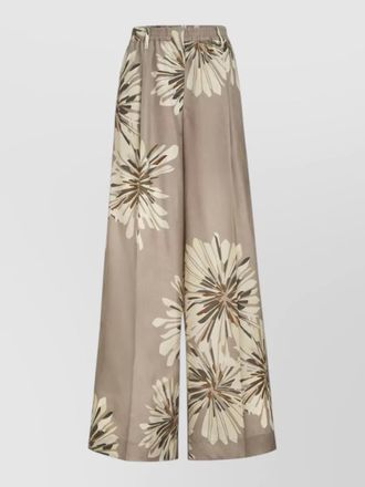Brunello Cucinelli silk printed wide-leg trousers
