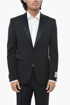Corneliani CC COLLECTION Ceremony RESET Blazer with Satin Peak Lapel size 50