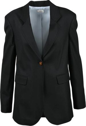 Alysi Fitted Black Blazer With Tailored Silhouette And Notched Lapels