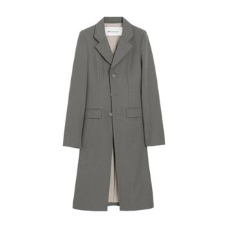 Ami Single-Breasted Coats, female, Gray, Size: XS Fitted Single-Breasted Coat