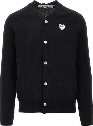 Comme Des Gar&ccedil;ons Heart patch wool cardigan Man XL