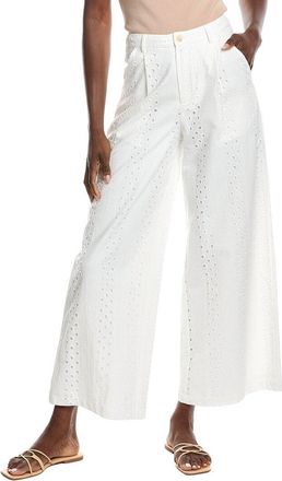 Gracia Eyelet Embroidered Wide-Leg Pant