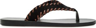 Ancient Greek Sandals Charys Whipstitch Suede Flip Flops - Black - 39 (IT39/ UK6)
