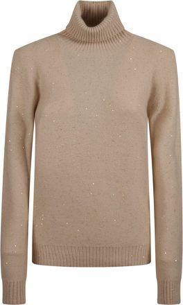 Fabiana Filippi Ribbed High Neck Wool-Blend Sweater