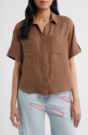 Beach Lunch Lounge River Gauze Shirt in Chocolate Cupcake at Nordstrom, Size X-Large