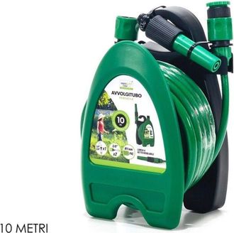 Trade Shop Trade Shop - Mini Avvolgitubo Da 10 Metri Irrigatore Giardino Tubo Acqua Compatto Avvolgitore