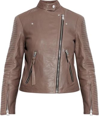 AllSaints Raul Jacket - Dames - Leren en Su&egrave;de Jassen - Bruin - M - Leer - Jassen