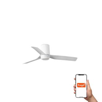 Netlighting Mini Punt Tub Small 3 Blade Ceiling Fan Matt White Tuya Smart System