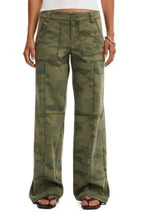 Cotton On Womens Lexi Low Rise Utility Pant in Nikki Camo at Nordstrom, Size 12