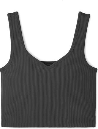 Rhone Embrace Seamless Rib Crop Top in Asphalt at Nordstrom Rack, Size Xx-Large