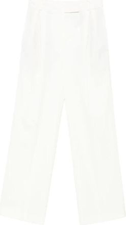 R&oacute;he Witte Wollen Mix Geplooide Broek - Dames - Straight fit broeken - Wit - M - Wol - Broeken