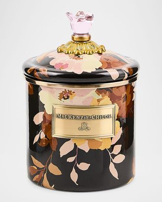 MacKenzie-Childs Wild Rose Mocha Small Canister