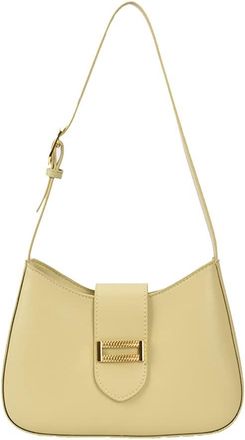 Generic Small Leather Shoulder Bag for Women with Zipper Fashion Cross Body Clutch Purse Handbags Leather Underarm Bag (Yellow)