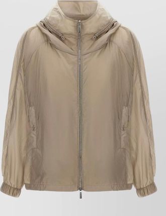 Moorer lumina hooded windbreaker jacket side pockets