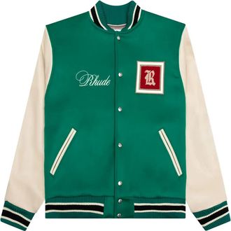 Rhude Bomber con stampa - Verde