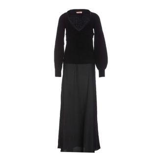 Twinset Dames, Jurken, Zwart, Maat: M Viscose