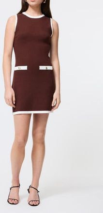French Connection Ruthie Knit Minidress in 21-Chocolate-Porc Cream at Nordstrom, Size X-Large