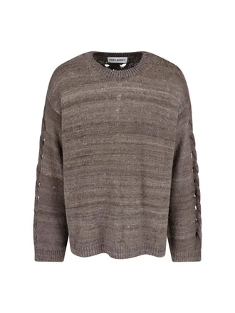 Our Legacy Brownish-Grey Textured Knit Loose Sweater
