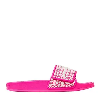 Jimmy Choo London Fitz Slides With Pearl Embellishments, Brand Size 34 ( US Size 4 )