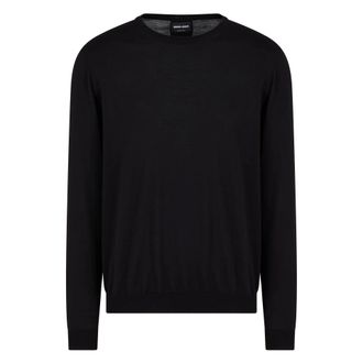 Giorgio Armani Truien & Vesten, Heren, Zwart, M, Katoen, Trui met ronde hals