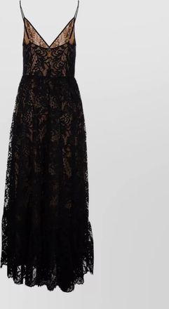 Michael Kors floor length lace dress sheer detailing