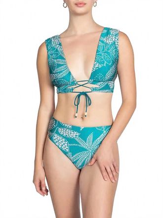 Robin Piccone Womens Romy High Waist Bikini Bottom In Ocean