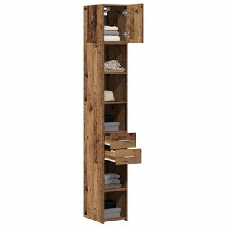 Berkfield Home Slim Storage Cabinet Old Wood 30x42.5x225 cm Engineered Wood in Brown