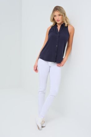 Anatomie Elise Sleeveless Button Up Top in Navy at Nordstrom, Size X-Small