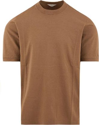 Malo Short Sleeve T-shirt - Heren - T-shirts - Bruin - L - Katoen - Tops