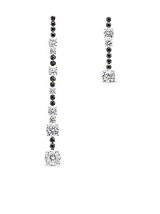 Anabela Chan x Robert Wun 14K white gold and rhodium vermeil Garden & Time Morse Code sapphire and diamond earrings - women - Rhodium Vermeil/Lab