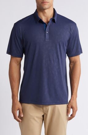 Swannies Barrett Botanical Print Golf Polo in Navy at Nordstrom, Size Small