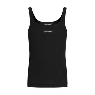 Dolce & Gabbana Sleeveless Tops, female, Black, Size: S Sleeveless Tops