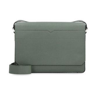 Valextra Saffian0 Messenger Bag - male - Valextra - Cross Body Messenger - Green - ONE SIZE - Bags