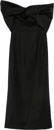 Tove Abito Perrine midi con fiocco - Nero