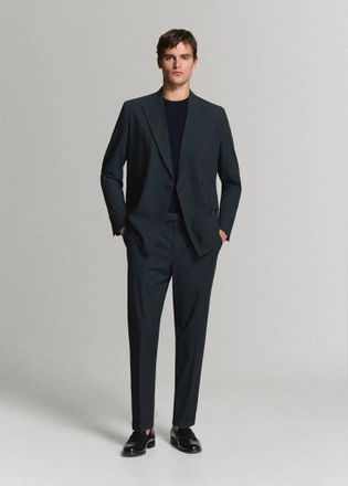 Mango Blazer abito Boston regular fit doppiopetto navy - Uomo - 46 - MANGO MAN