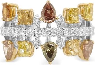 HYT Jewelry 18kt geel- en witgouden ring met diamant - Zilver