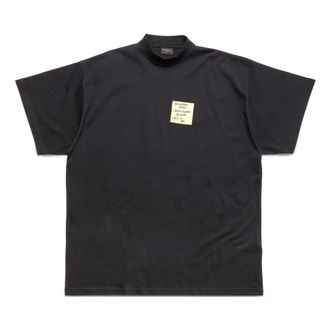 Balenciaga Post It T-Shirt Oversized Washed Black 739028TOVD41055