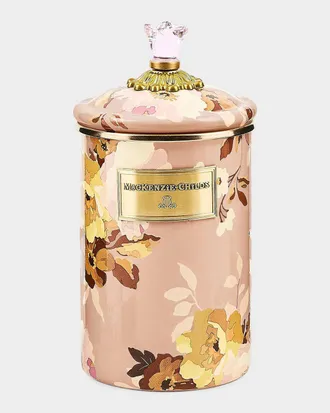 MacKenzie-Childs Wild Rose Mauve Large Canister