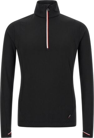 Moncler Black Solid Mock Collar Sweatshirt