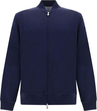 Brunello Cucinelli Blue Cotton Mens Sweatshirt
