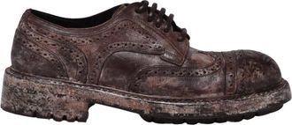 Dolce & Gabbana Schoenen, Heren, Bruin, 41 1/2 EU, Leer, Stringata Punta Tonda
