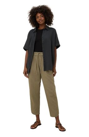 Pact Organic Cotton Coastal Double Gauze Tapered Pull-On Pant in Khaki Green at Nordstrom, Size X-Large