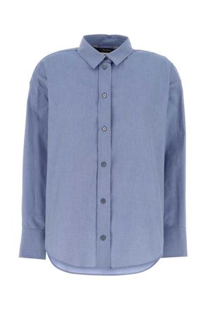 Max Mara Blue Relaxed Solid Shirt