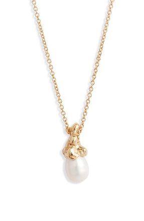 Faris Sophia Freshwater Pearl Pendant Necklace in Gold at Nordstrom