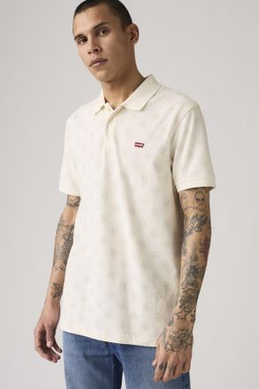 Levi's Polo Housemark - Hombre - S - Neutral / Ls Script Geo Egret Pique